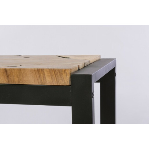 Banca otel negru lemn Elwood 135x35x47 cm