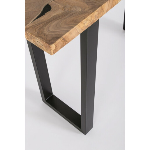 Consola otel negru lemn Elwood 120x40x75 cm
