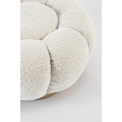 Taburet textil crem metal auriu Florel 65x35 cm