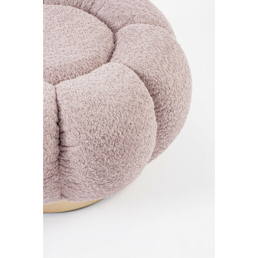 Taburet textil roz metal auriu Florel 65x35 cm