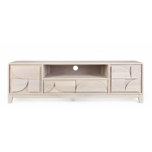 Comoda TV 2 usi lemn mango natur Archita 160x40x48 cm