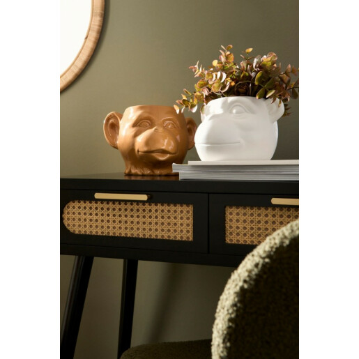 Ghiveci flori dolomit maro Maimuta 25x23.3x16.5 cm