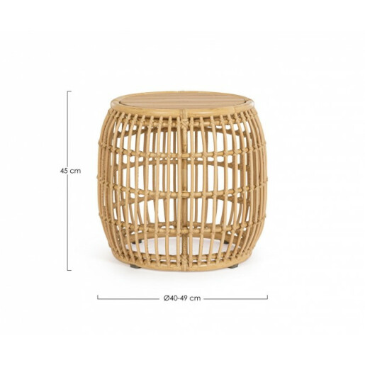 Masuta ratan sintetic natur Mabel 40/49x45 cm