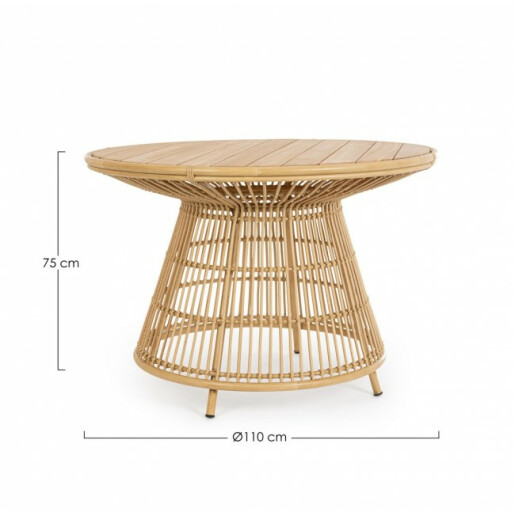Masa rattan sintetic natur Adelma 110x75 cm