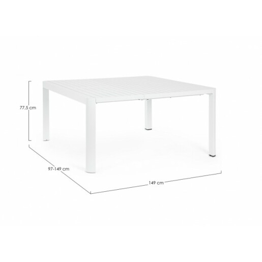 Masa extensibila aluminiu alb Kiplin 149x97/149x77.5 cm