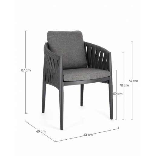 Set 2 fotolii gri antracit Jacinta 63x60x87 cm