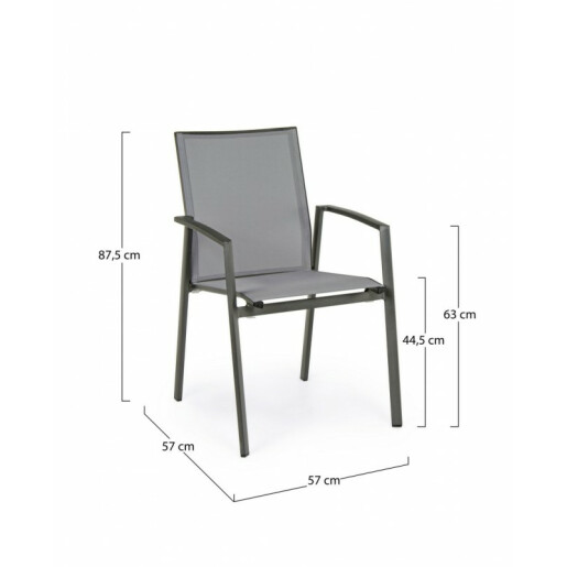 Set 18 scaune gradina gri antracit Cruise 57x57x87.5 cm