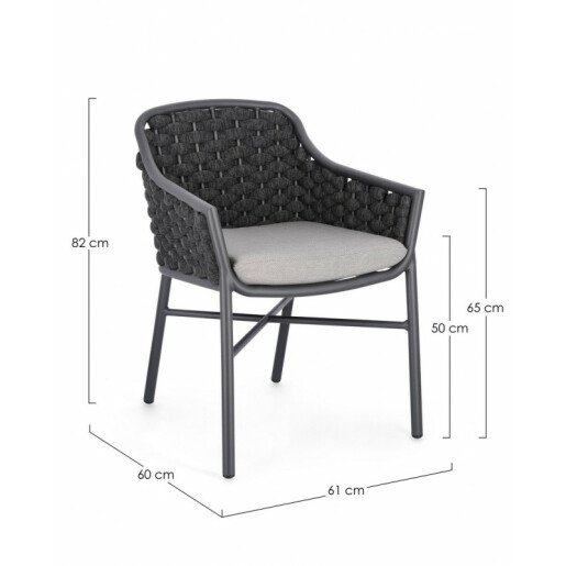 Set 4 scaune gri Everly 61x60x82 cm