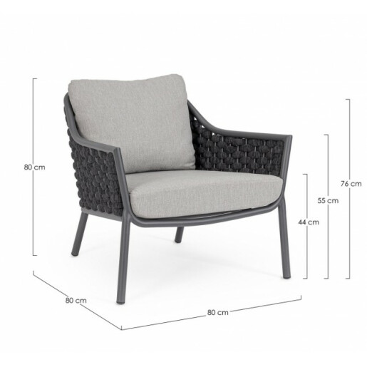 Set 2 fotolii gri Everly 80x80x80 cm