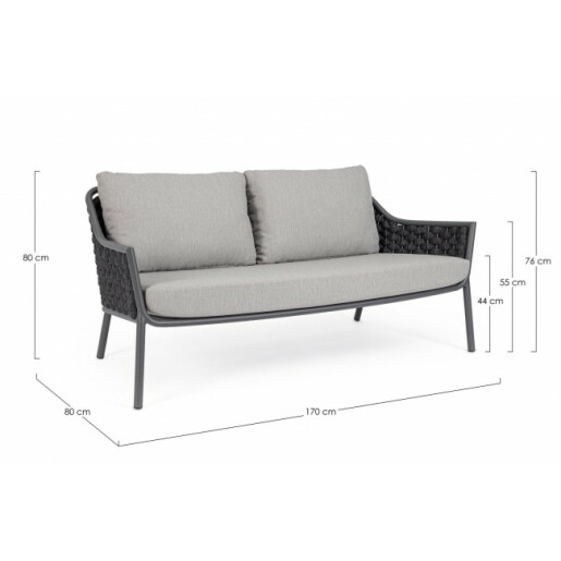Canapea gri Everly 170x80x80 cm