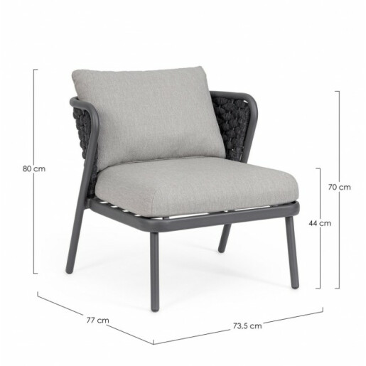 Set 2 fotolii gri Harlow 73.5x77x80 cm