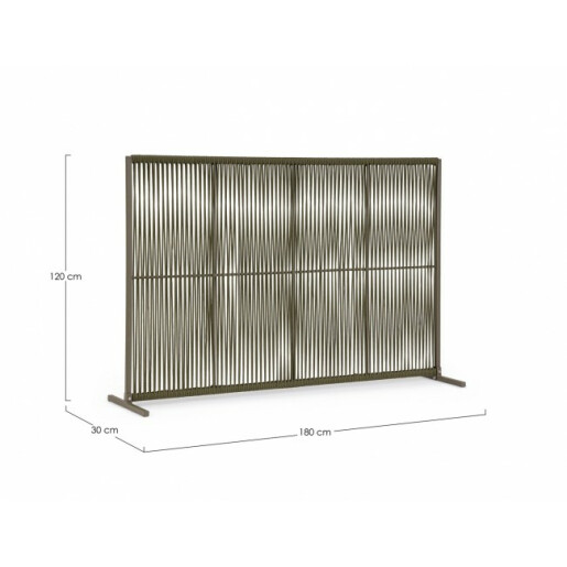 Paravan decorativ verde olive Paxson 180x30x120 cm