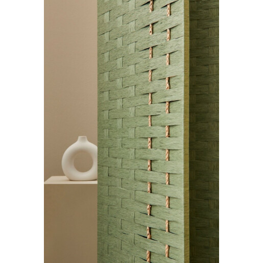 Paravan decorativ bambus hartie verde Jalila 135x6x180 cm