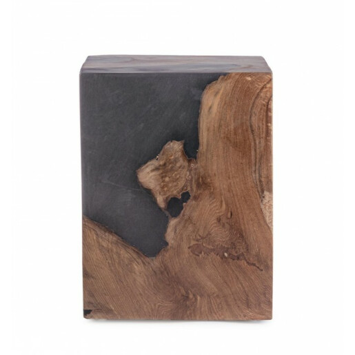 Masuta polirasina neagra lemn maro Melty 30x30x40 cm