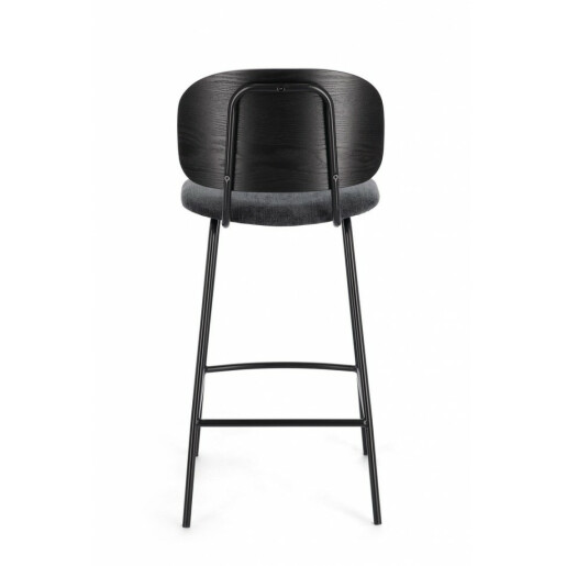 Set 2 scaune bar negru gri Sienna 43.5x52.5x93.5 cm