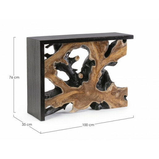 Consola lemn negru maro Marwood 100x35x76 cm