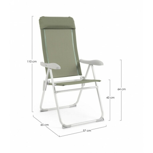 Set 4 scaune gradina verde olive Cayo 57x65x110 cm
