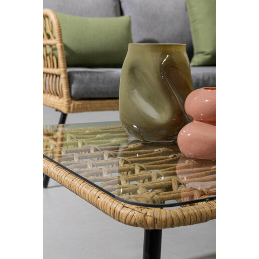 Vaza flori sticla verde olive Kelsea 16x19 cm