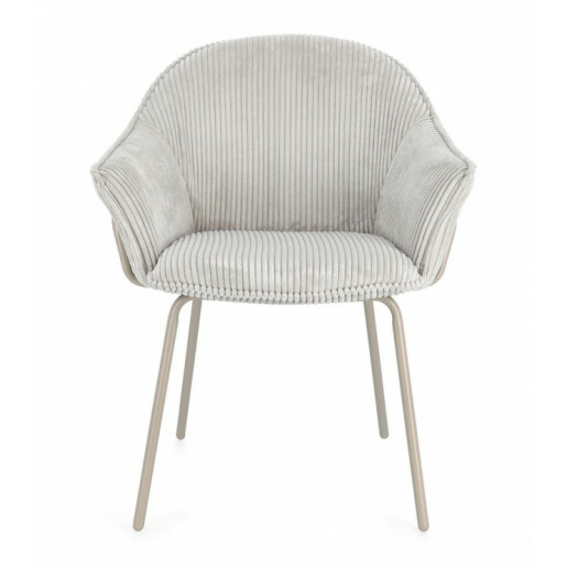 Set 2 scaune otel taupe textil gri Cassidy 66x64x83 cm