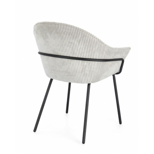 Set 2 scaune otel negru textil gri Cassidy 66x64x83 cm