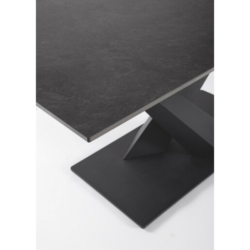 Masa extensibila otel portelan negru Johannes 160/200x90x75 cm