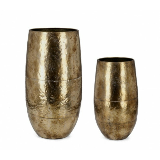 Set 2 vaze flori metal auriu Bimala 35.5x60 cm, 45x80.5 cm