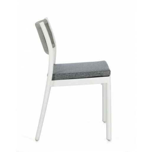 Set 4 scaune Alvin gri alb 49.5x52.5x82 cm