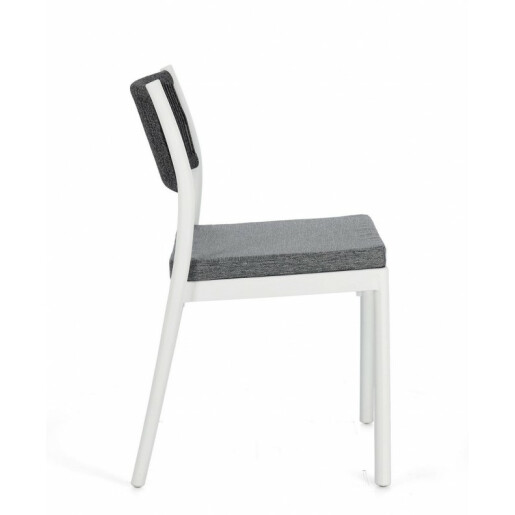 Set 4 scaune Alvin gri inchis alb 49.5x52.5x82 cm