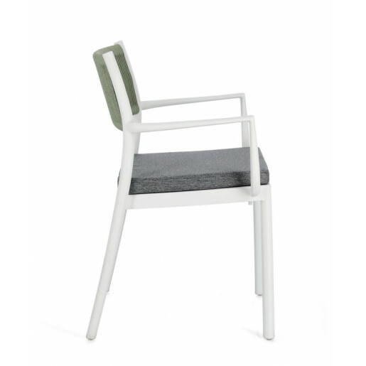 Set 4 scaune Alvin gri verde alb 59.5x52.5x82 cm