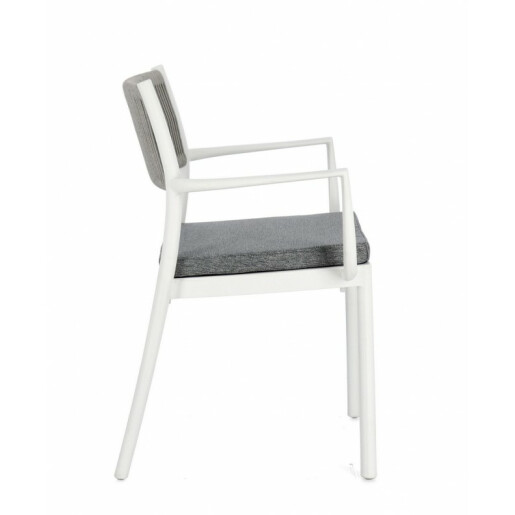 Set 4 scaune Alvin gri alb 59.5x52.5x82 cm