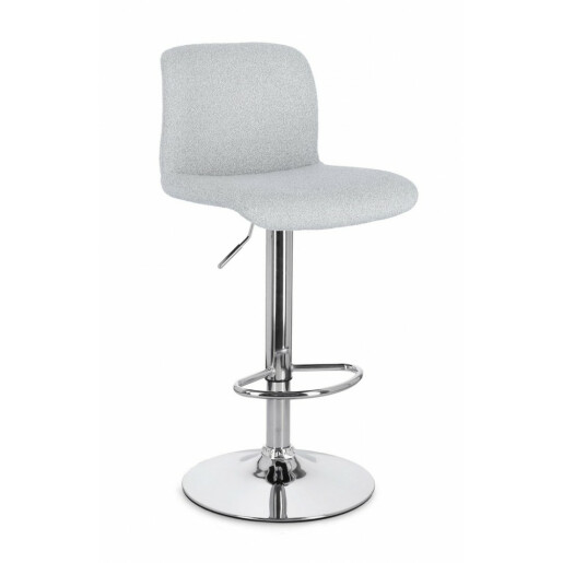 Set 2 scaune bar crom argintiu textil gri Rafael 41x46x86/107 cm