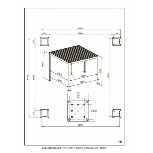 Pavilion gradina aluminiu gri antracit Ocean 300x300x250 cm
