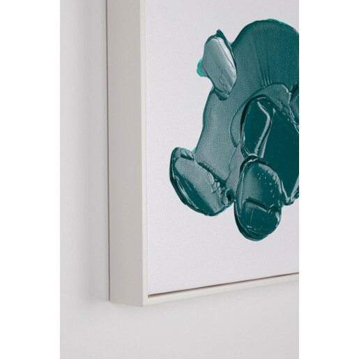 Tablou canvas alb verde Trilix 30x4.5x30 cm