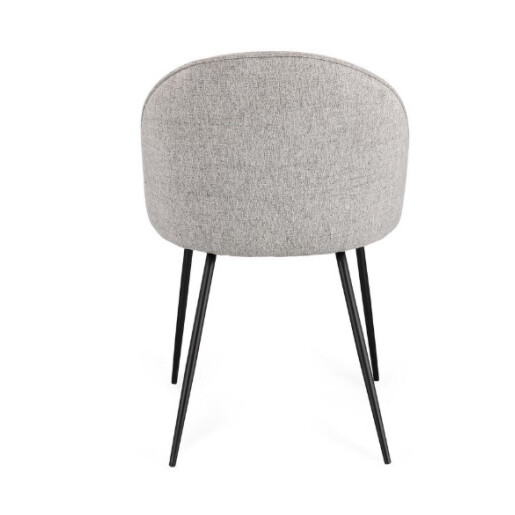 Set 4 scaune otel negru textil gri Tanya 51x54x77 cm