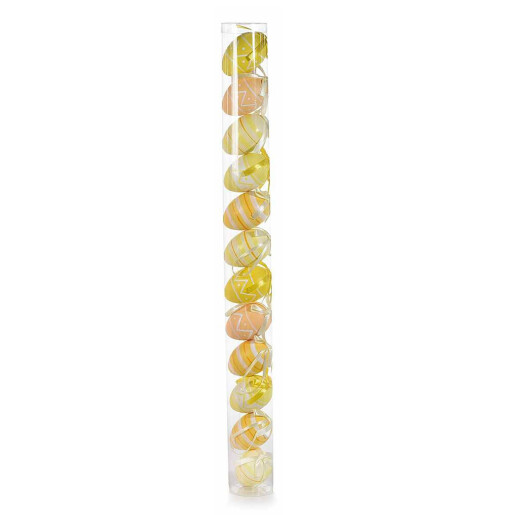 Set 12 oua decorative din plastic galben 4 cm x 6 cm