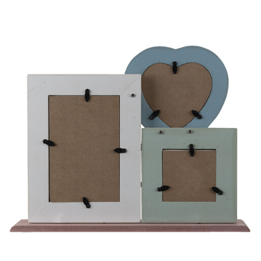 Rama foto de masa mdf multicolor 34x7x25 cm, 10x10 cm, 7x7 cm, 10x15 cm