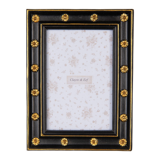 Rama foto masa, perete polirasina neagra aurie 16x2x21 cm, 10x15 cm