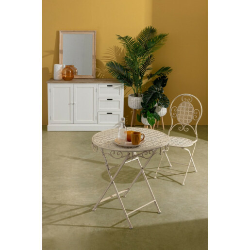 Scaun gradina otel alb Emily 40x40x94h