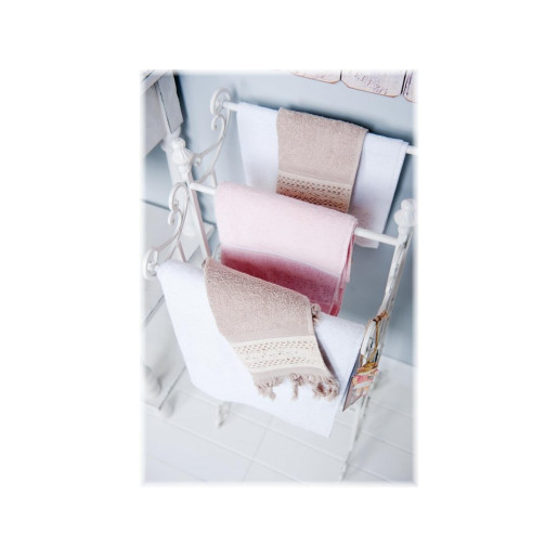 Suport prosoape cu polita fier forjat alb 61 cm x 33 cm x 92 cm 