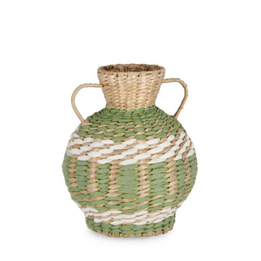 Vaza flori hartie verde natur alb Namibia Ø22x26h