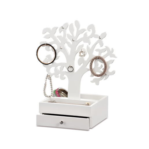 Cutie bijuterii cu suport mdf alb 30,5 x 20 x 36 cm