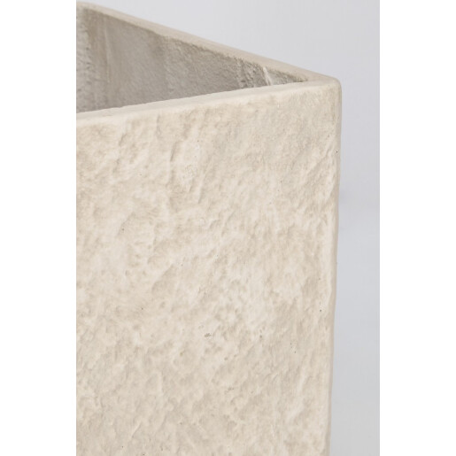 Set 3 ghivece flori fibra sticla bej Meili 37x37x31h; 45x45x38h; 55x55x46h