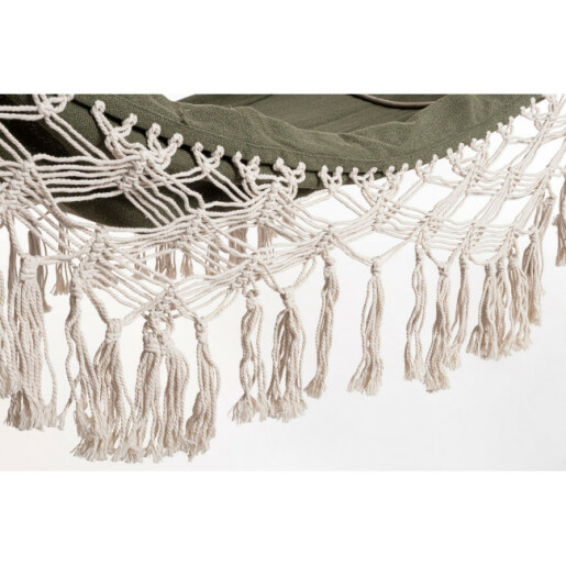 Hamac bumbac poliester alb verde Eldoris 200x100 cm