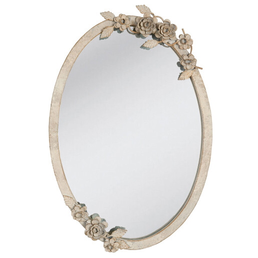 Oglinda perete metal bej vintage 35x3x51 cm