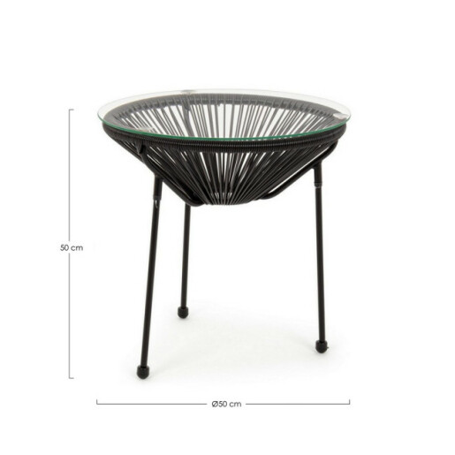 Masuta otel textil negru Parker Ø50x50h 