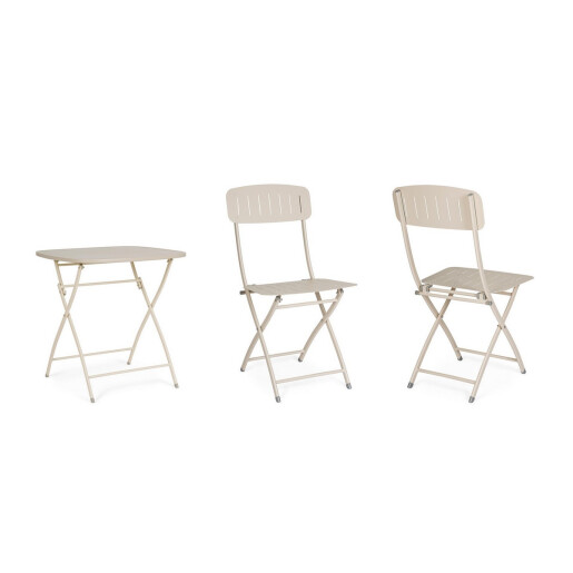 Set mobilier gradina otel Yvonne 44x50x85h ; 70x70x72h