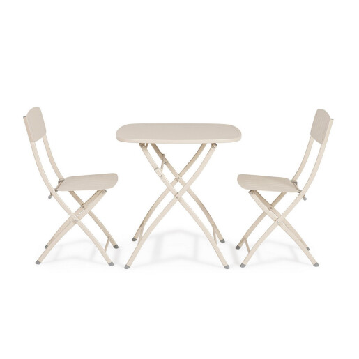 Set mobilier gradina otel Yvonne 44x50x85h ; 70x70x72h