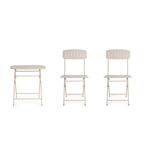 Set mobilier gradina otel Yvonne 44x50x85h ; 70x70x72h