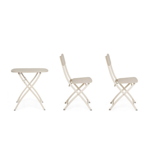 Set mobilier gradina otel Yvonne 44x50x85h ; 70x70x72h