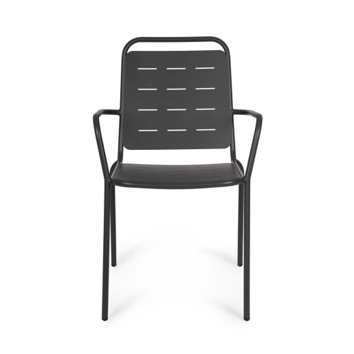 Set 6 scaune gradina otel gri Yara 50x57.5x87h
